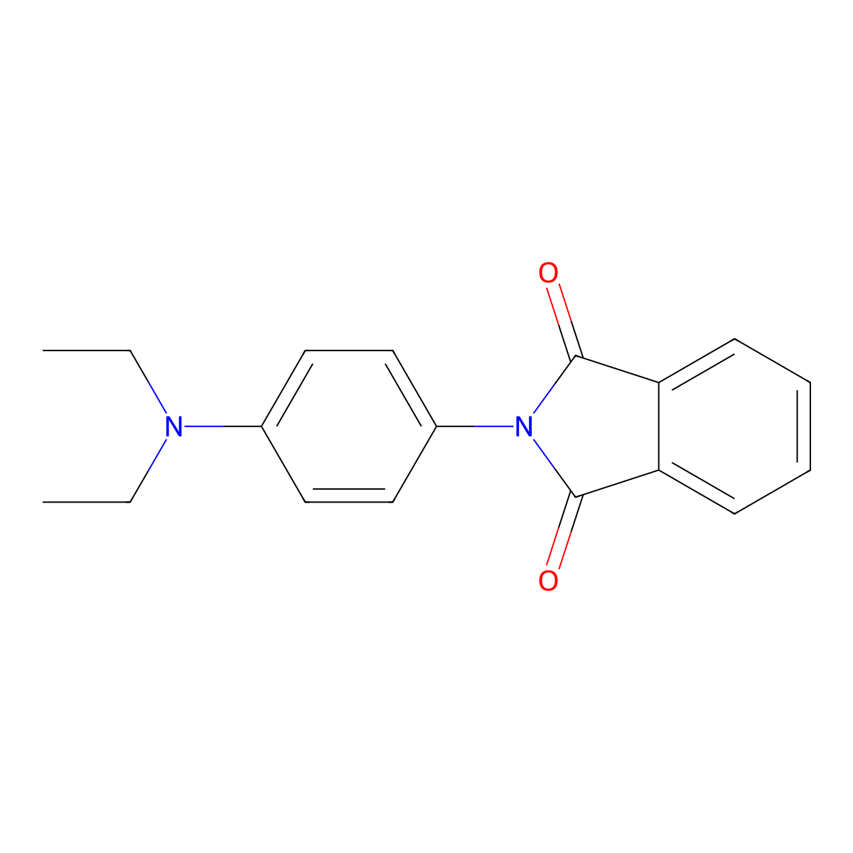 N-((p-Diethylamino)phenyl)phthalimide molecular structure, CAS 17655-99-1