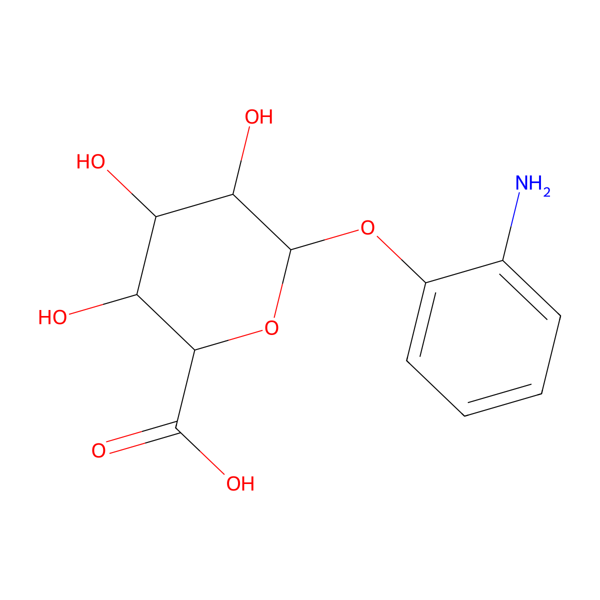6-(2-Aminophenoxy)-3,4,5-trihydroxy-tetrahydropyran-2-carboxylic acid molecular structure, CAS 17656-87-0