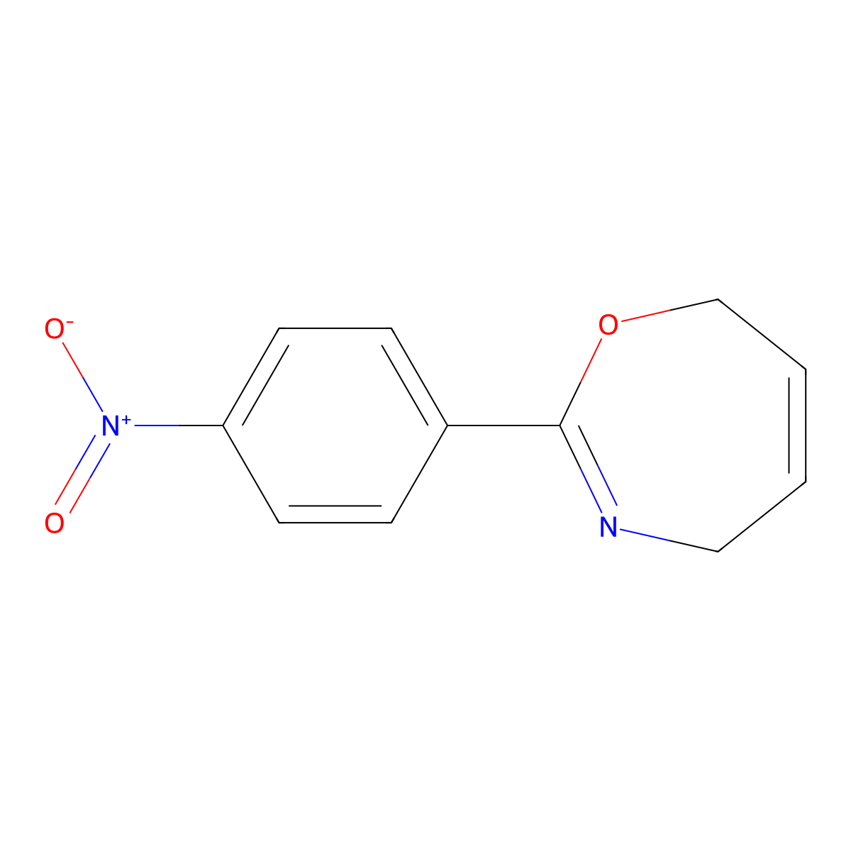 2-(4-Nitrophenyl)-4,7-dihydro-1,3-oxazepine molecular structure, CAS 17659-07-3