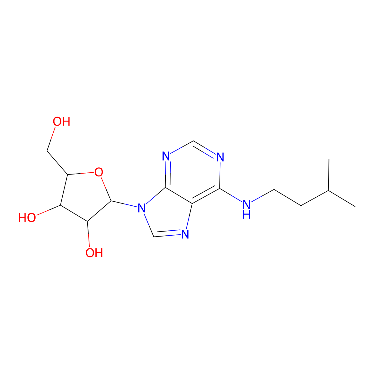 N-Isopentyladenosine molecular structure, CAS 17659-78-8