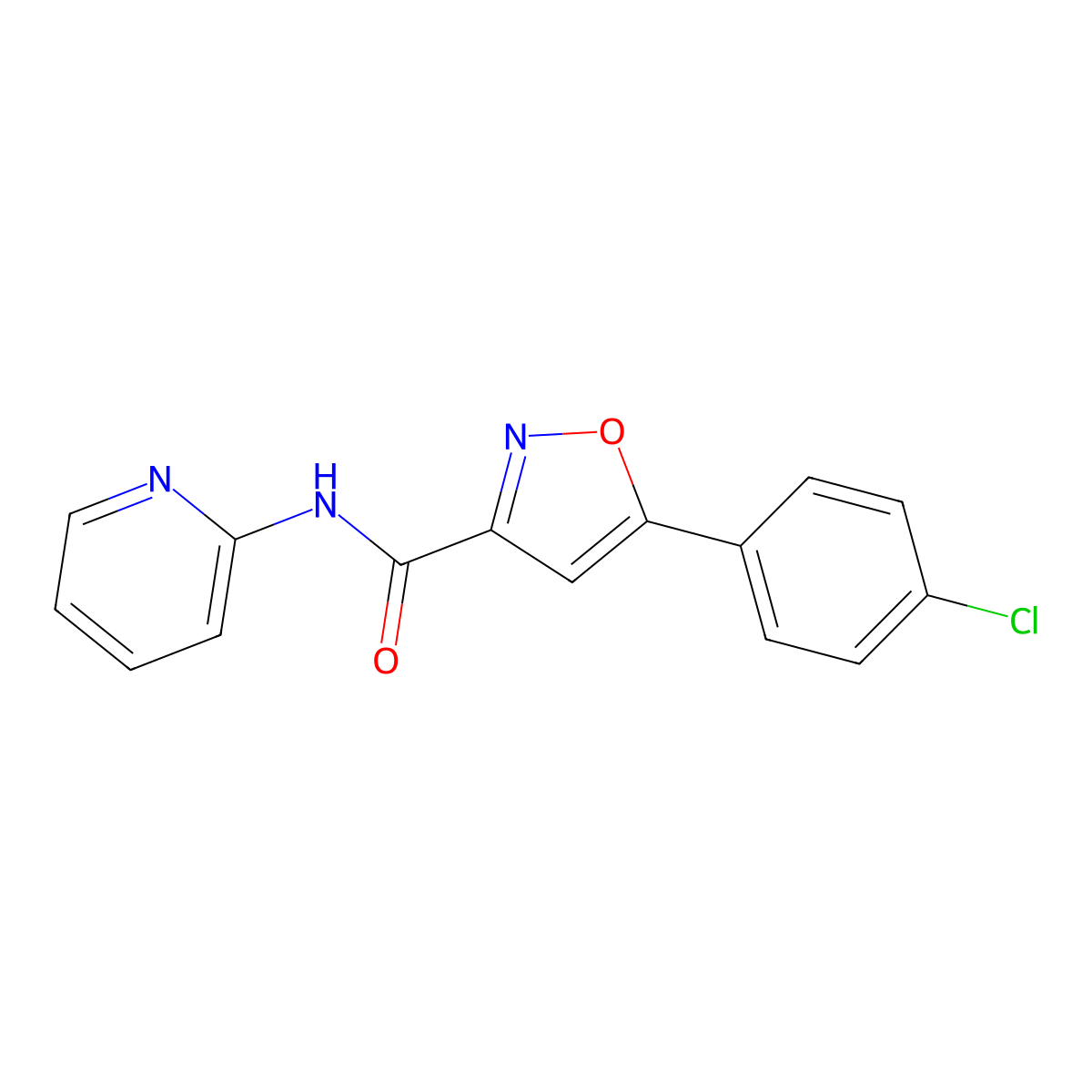 5-(4-chlorophenyl)-N-(pyridin-2-yl)-1,2-oxazole-3-carboxamide molecular structure, CAS 176593-48-9