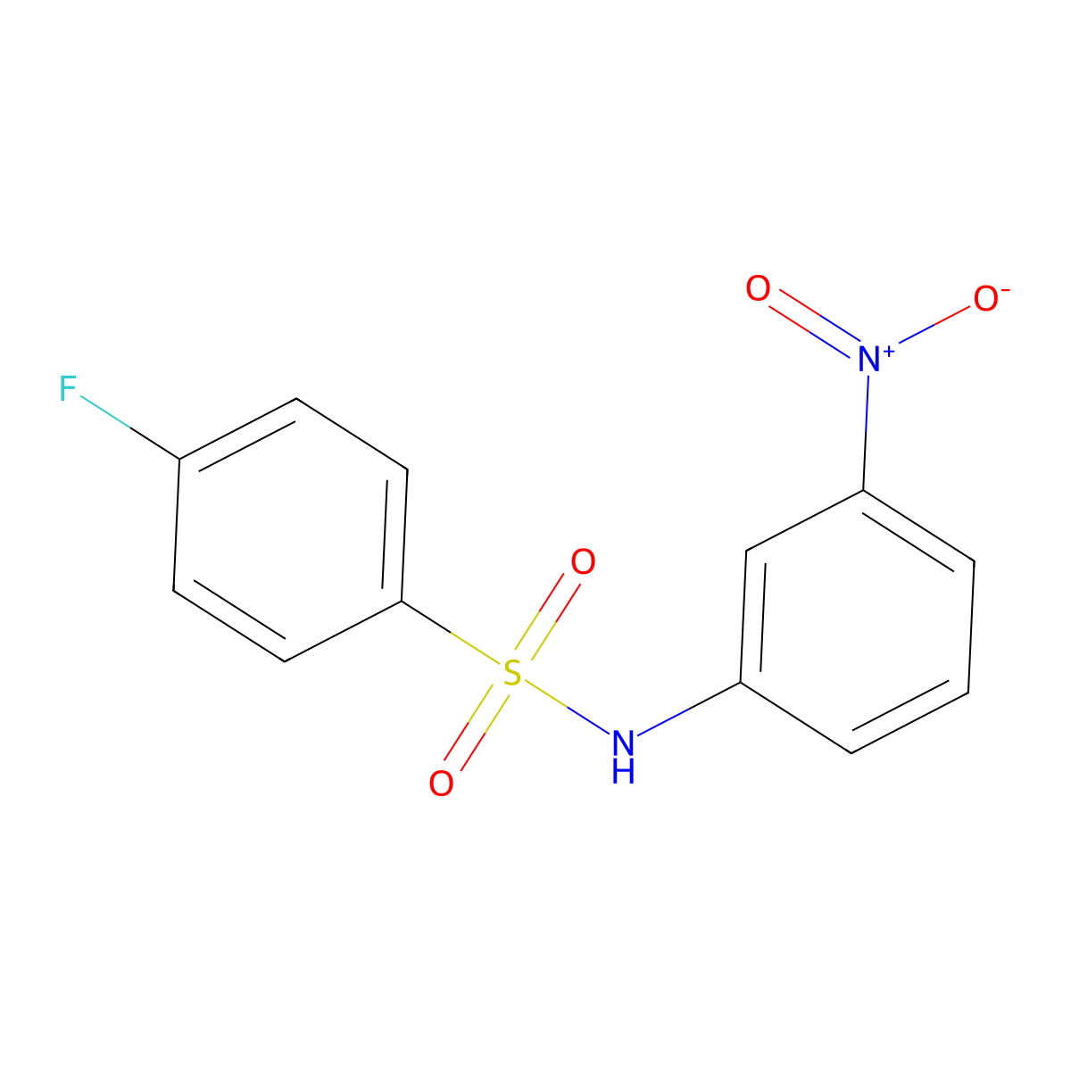 4-fluoro-N-(3-nitrophenyl)benzenesulfonamide molecular structure, CAS 1766-58-1
