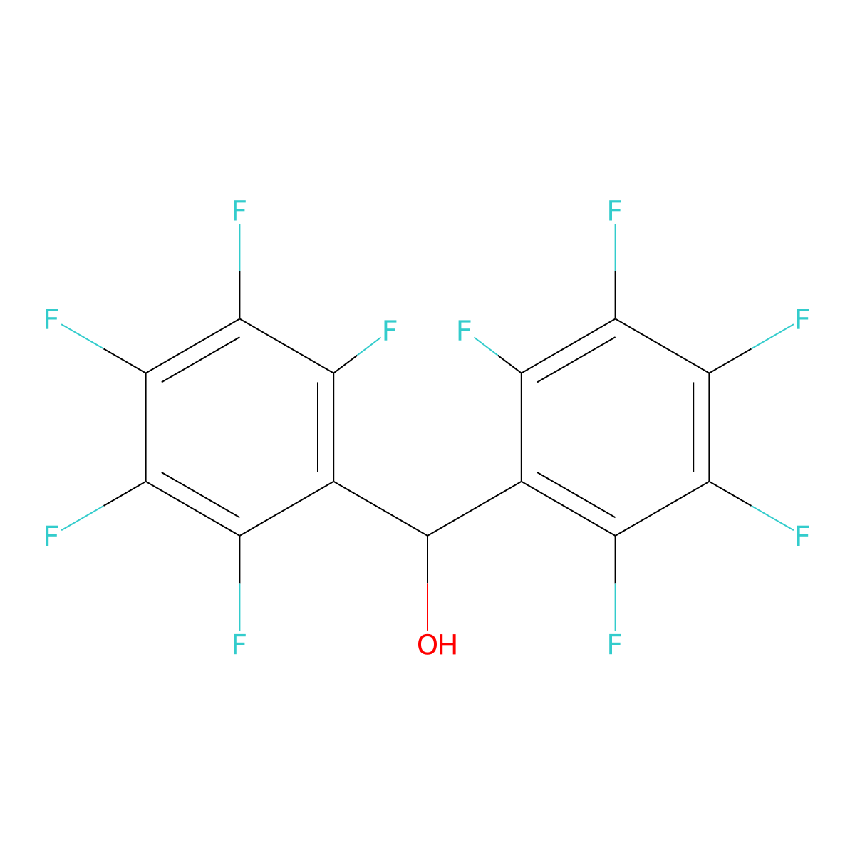 Bis(pentafluorophenyl)methanol molecular structure, CAS 1766-76-3