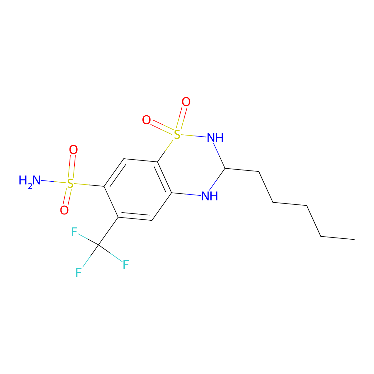 Penflutizide molecular structure, CAS 1766-91-2