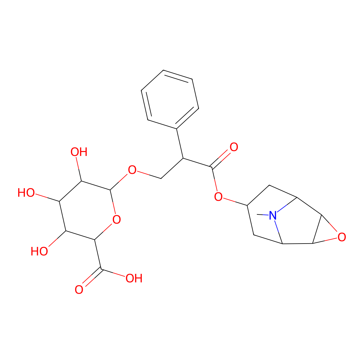 Scopolamine O-B-D-glucuronide molecular structure, CAS 17660-02-5