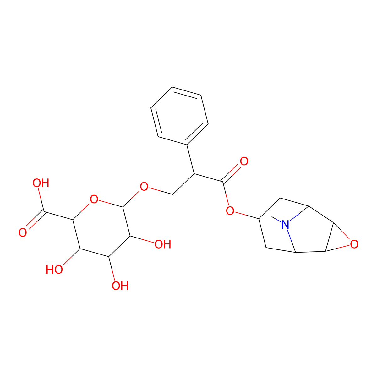 Scopolamine O-B-D-glucuronide molecular structure, CAS 17660-02-5