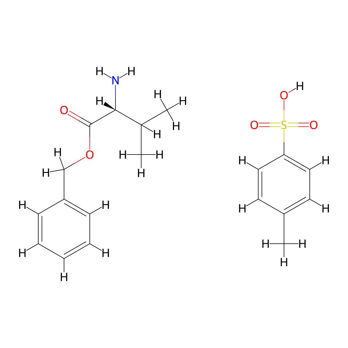 (R)-Benzyl 2-amino-3-methylbutanoate 4-methylbenzenesulfonate molecular structure, CAS 17662-84-9