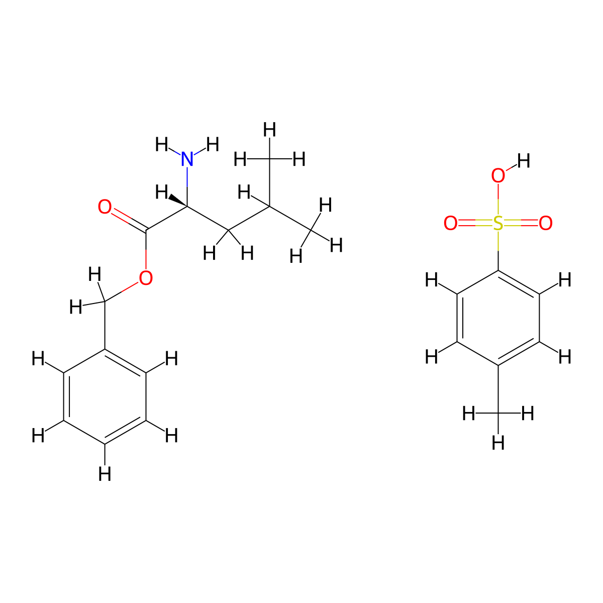 (R)-Benzyl 2-amino-4-methylpentanoate 4-methylbenzenesulfonate molecular structure, CAS 17664-93-6