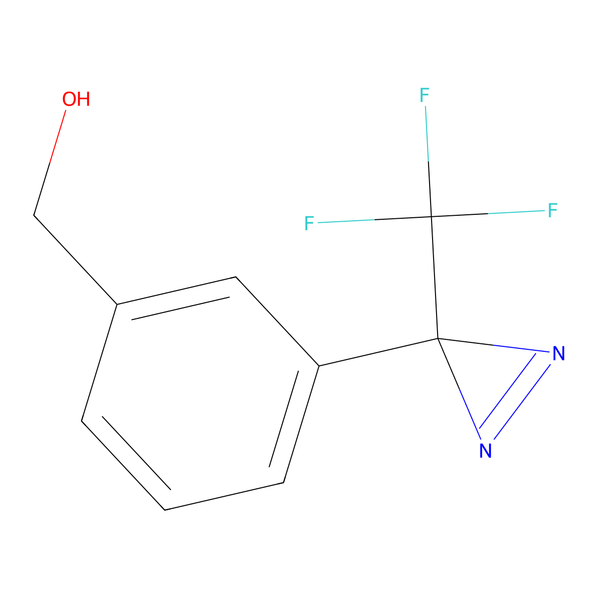 {3-[3-(trifluoromethyl)-3H-diazirin-3-yl]phenyl}methanol molecular structure, CAS 176640-04-3