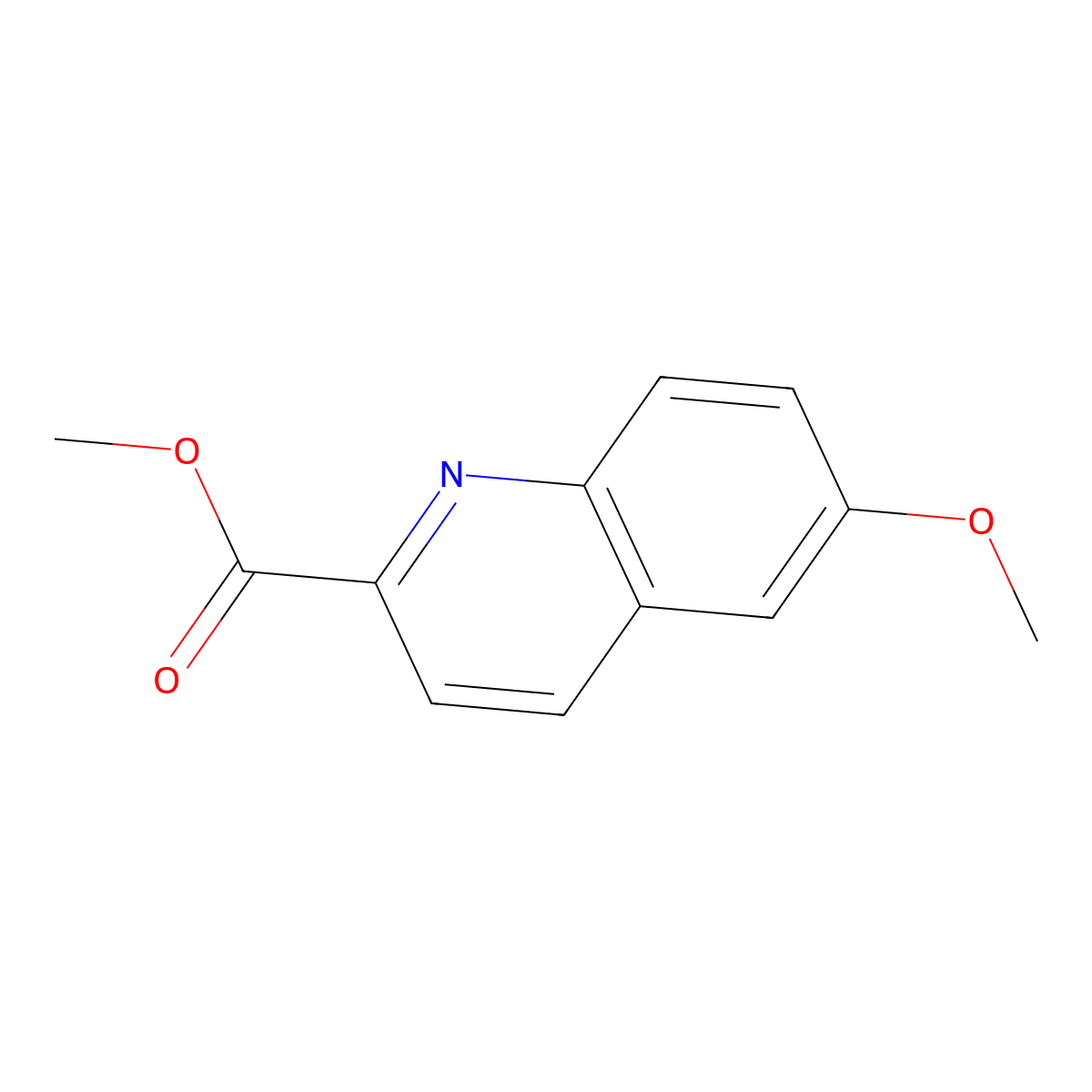 6-Methoxy-2-methoxycarbonylquinoline molecular structure, CAS 176641-33-1