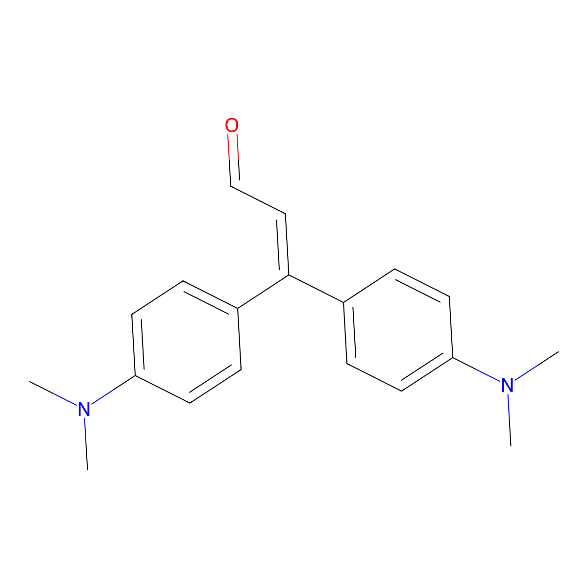 2-Propenal, 3,3-bis(4-(dimethylamino)phenyl)- molecular structure, CAS 17665-72-4