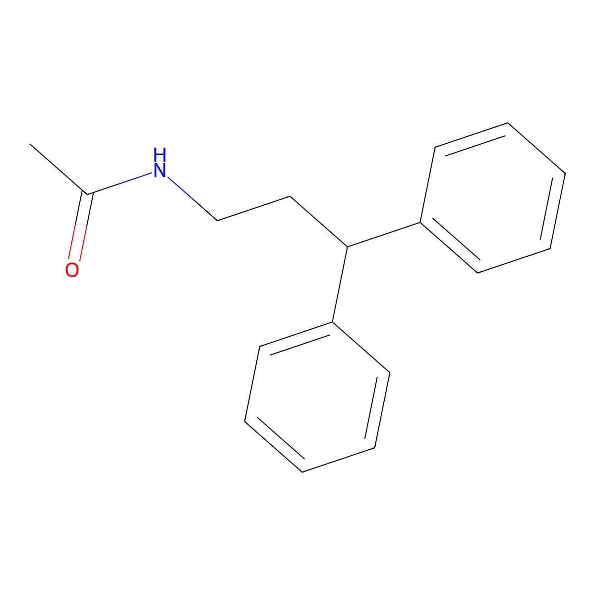 N-(3,3-diphenylpropyl)acetamide molecular structure, CAS 17665-85-9
