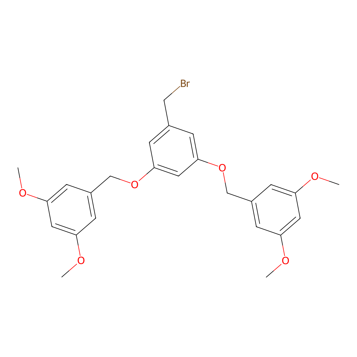 3,5-Bis(3,5-dimethoxybenzyloxy)benzyl Bromide molecular structure, CAS 176650-93-4