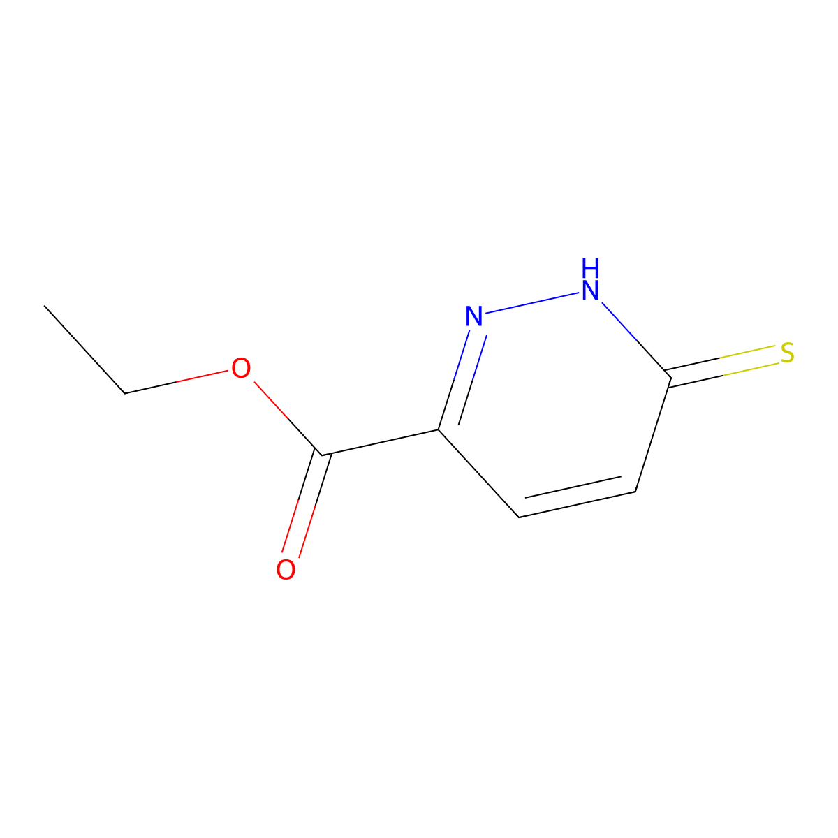 Ethyl 6-mercaptopyridazine-3-carboxylate molecular structure, CAS 176658-62-1