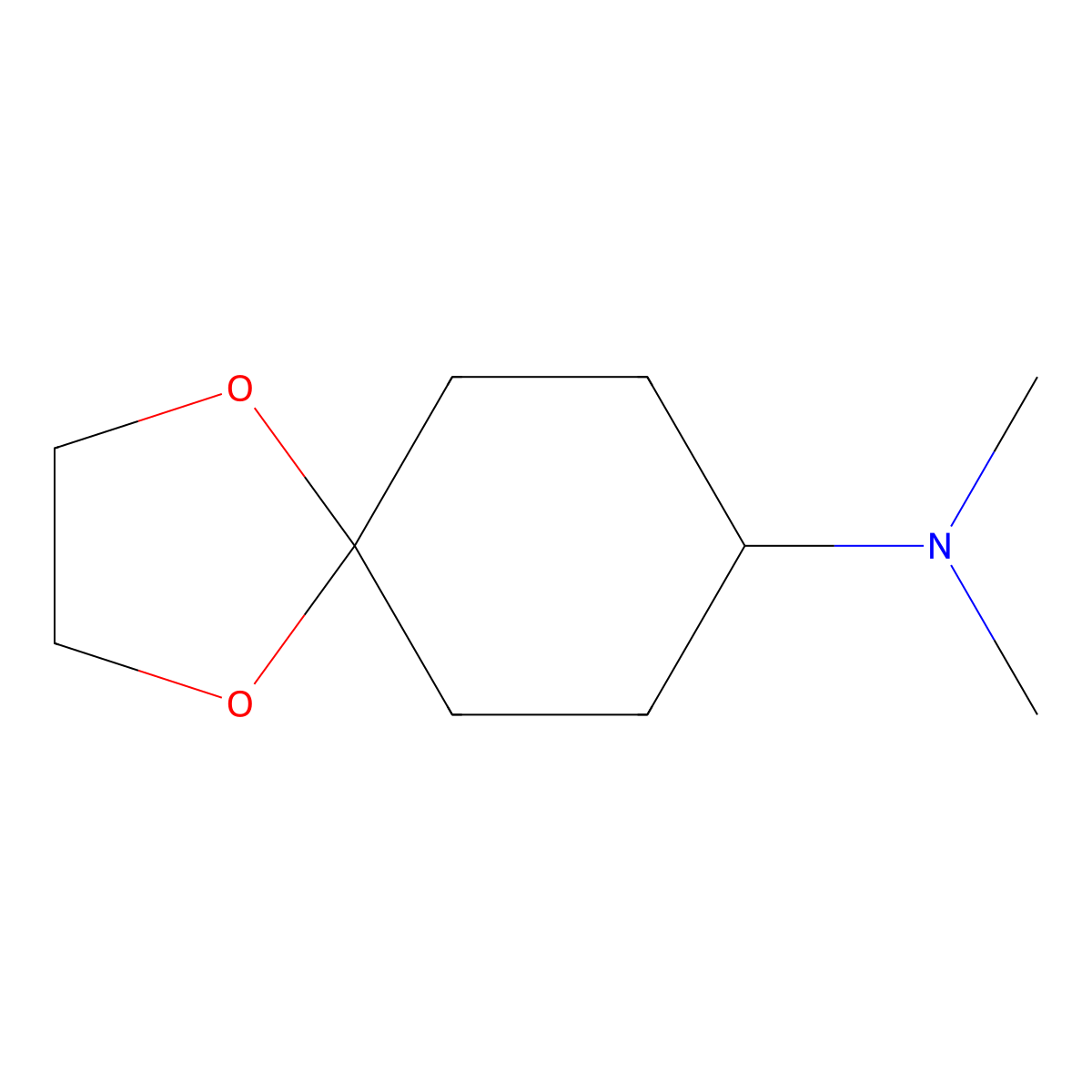 N,N-Dimethyl-1,4-dioxaspiro[4.5]decan-8-amine molecular structure, CAS 176661-76-0