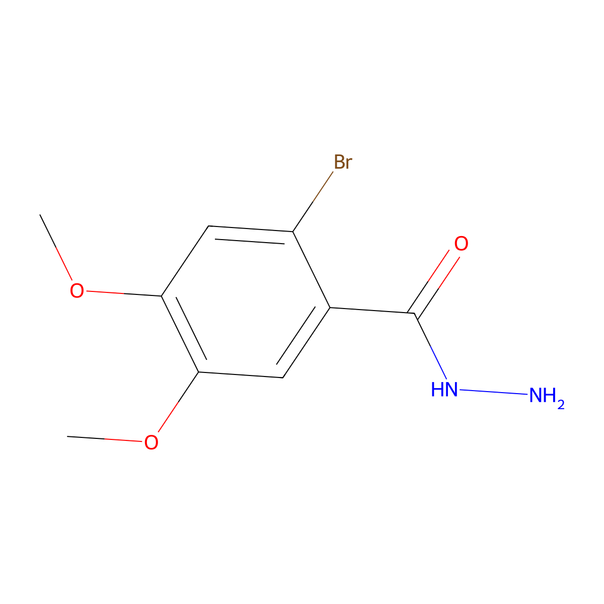 2-Bromo-4,5-dimethoxybenzohydrazide molecular structure, CAS 17667-28-6
