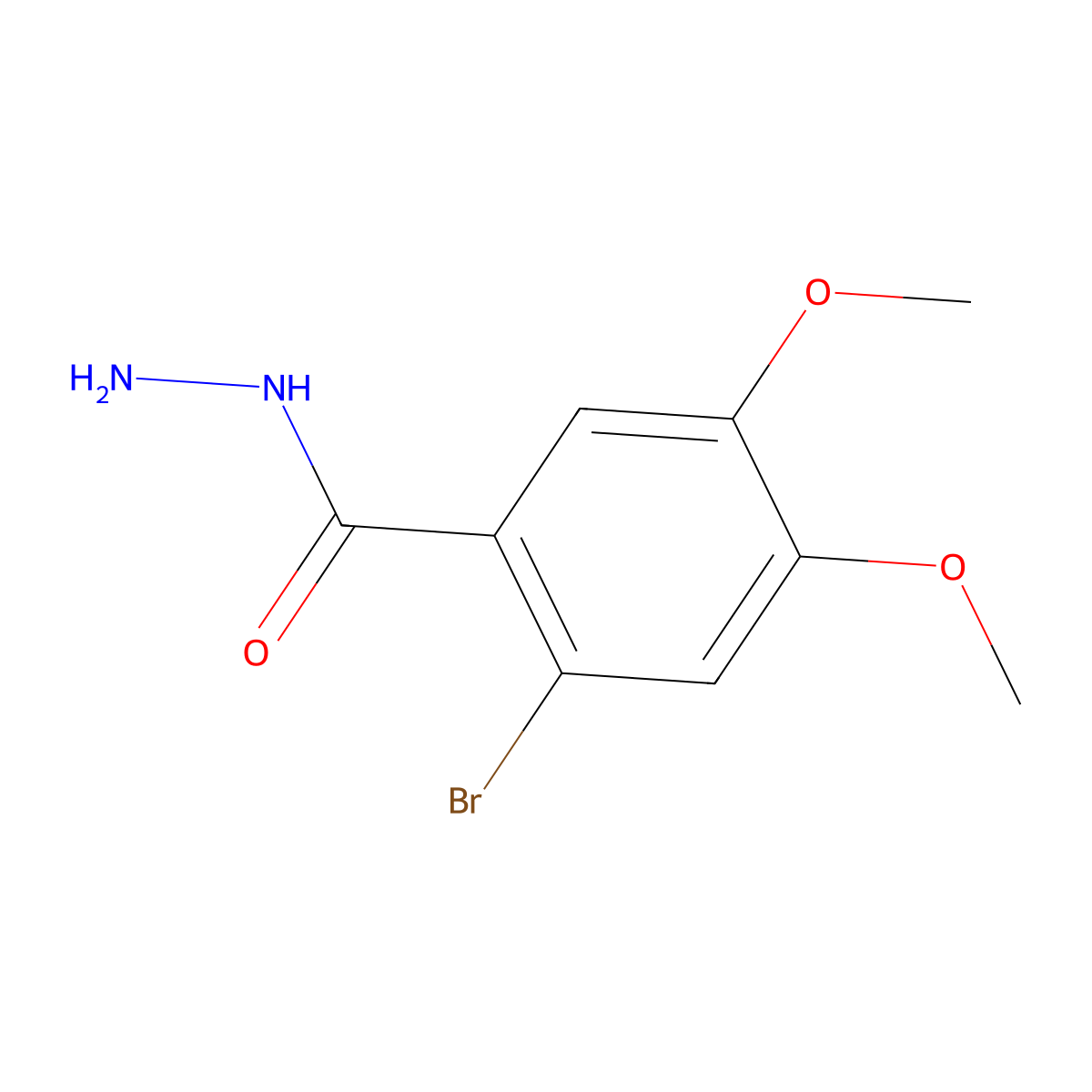 2-Bromo-4,5-dimethoxybenzohydrazide molecular structure, CAS 17667-28-6