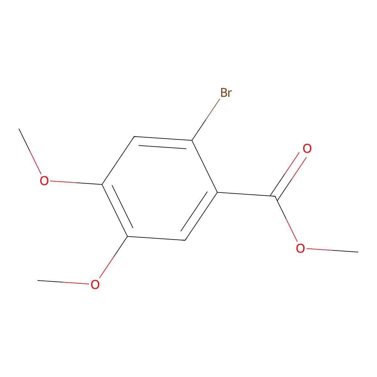 Methyl 2-bromo-4,5-dimethoxybenzoate molecular structure, CAS 17667-32-2