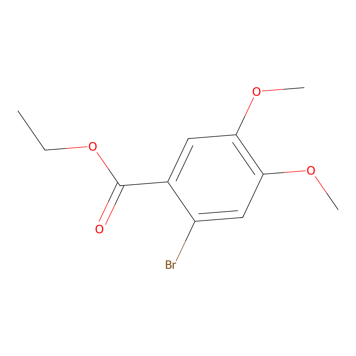 Ethyl 2-bromo-4,5-dimethoxybenzoate molecular structure, CAS 17667-33-3