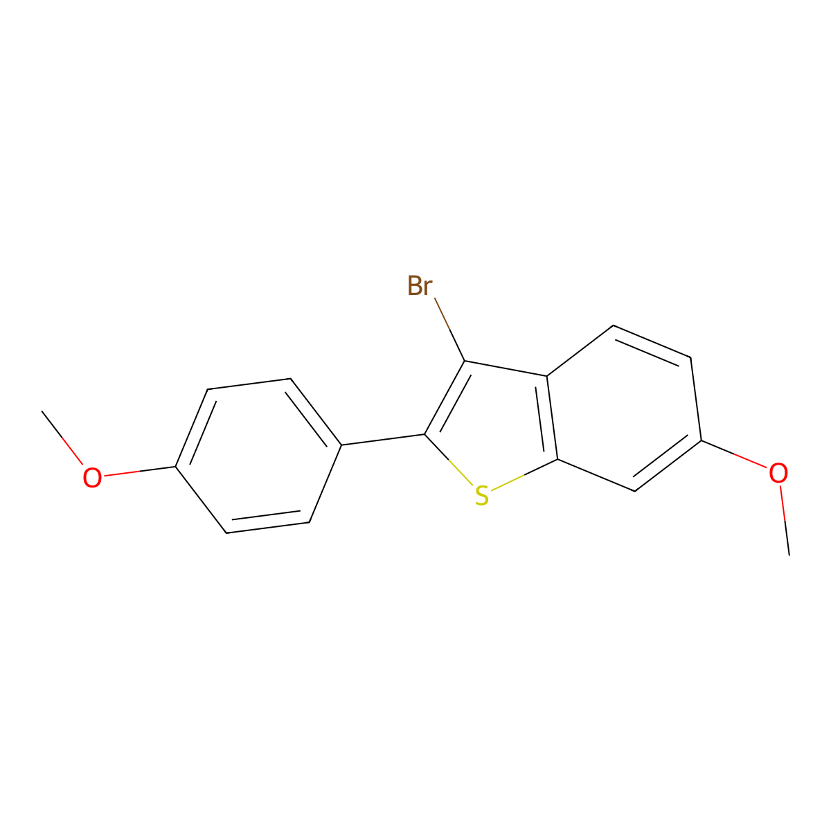 3-Bromo-6-methoxy-2-(4-methoxyphenyl)-benzo[b]thiophene molecular structure, CAS 176672-06-3