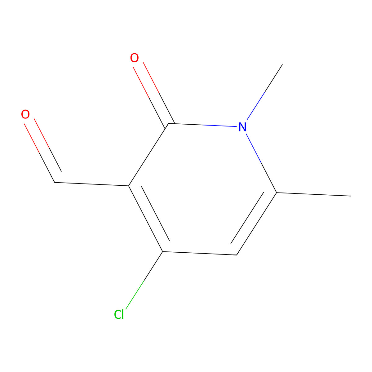 4-Chloro-1,6-dimethyl-2-oxo-1,2-dihydropyridine-3-carbaldehyde molecular structure, CAS 176683-50-4