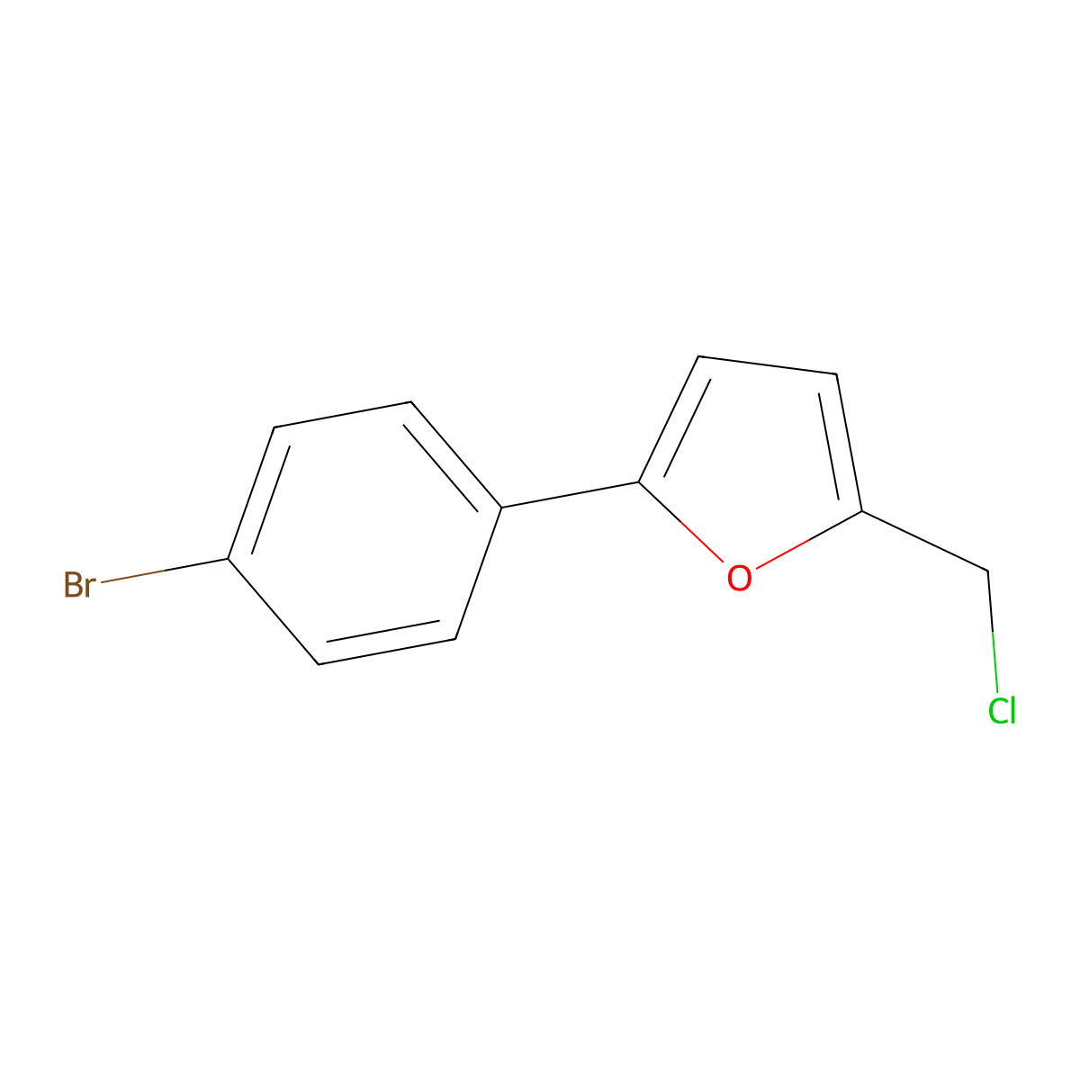 2-(4-Bromophenyl)-5-(chloromethyl)furan molecular structure, CAS 176684-12-1