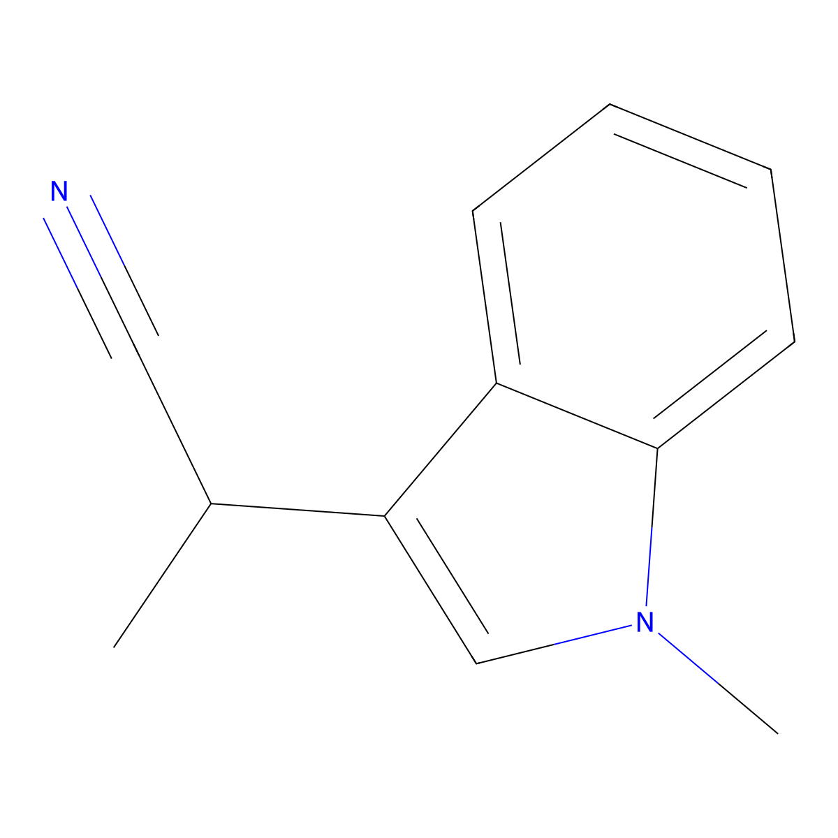 2-(1-Methyl-1H-indol-3-yl)propanenitrile molecular structure, CAS 176688-64-5