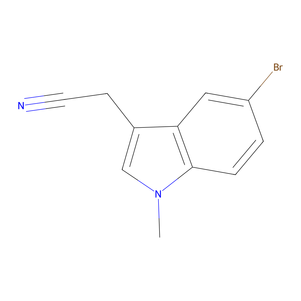 5-Bromo-1-methyl-1H-indole-3-acetonitrile molecular structure, CAS 176688-99-6