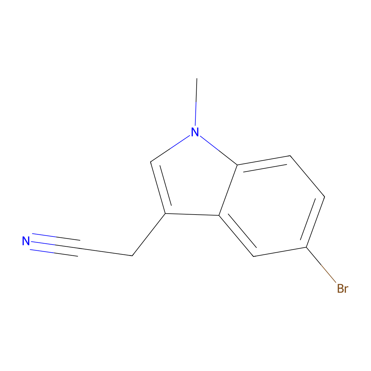 5-Bromo-1-methyl-1H-indole-3-acetonitrile molecular structure, CAS 176688-99-6