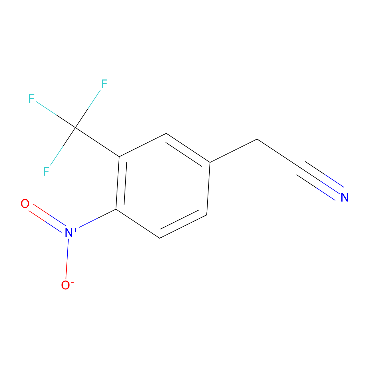 2-[4-Nitro-3-(trifluoromethyl)phenyl]acetonitrile molecular structure, CAS 176689-23-9