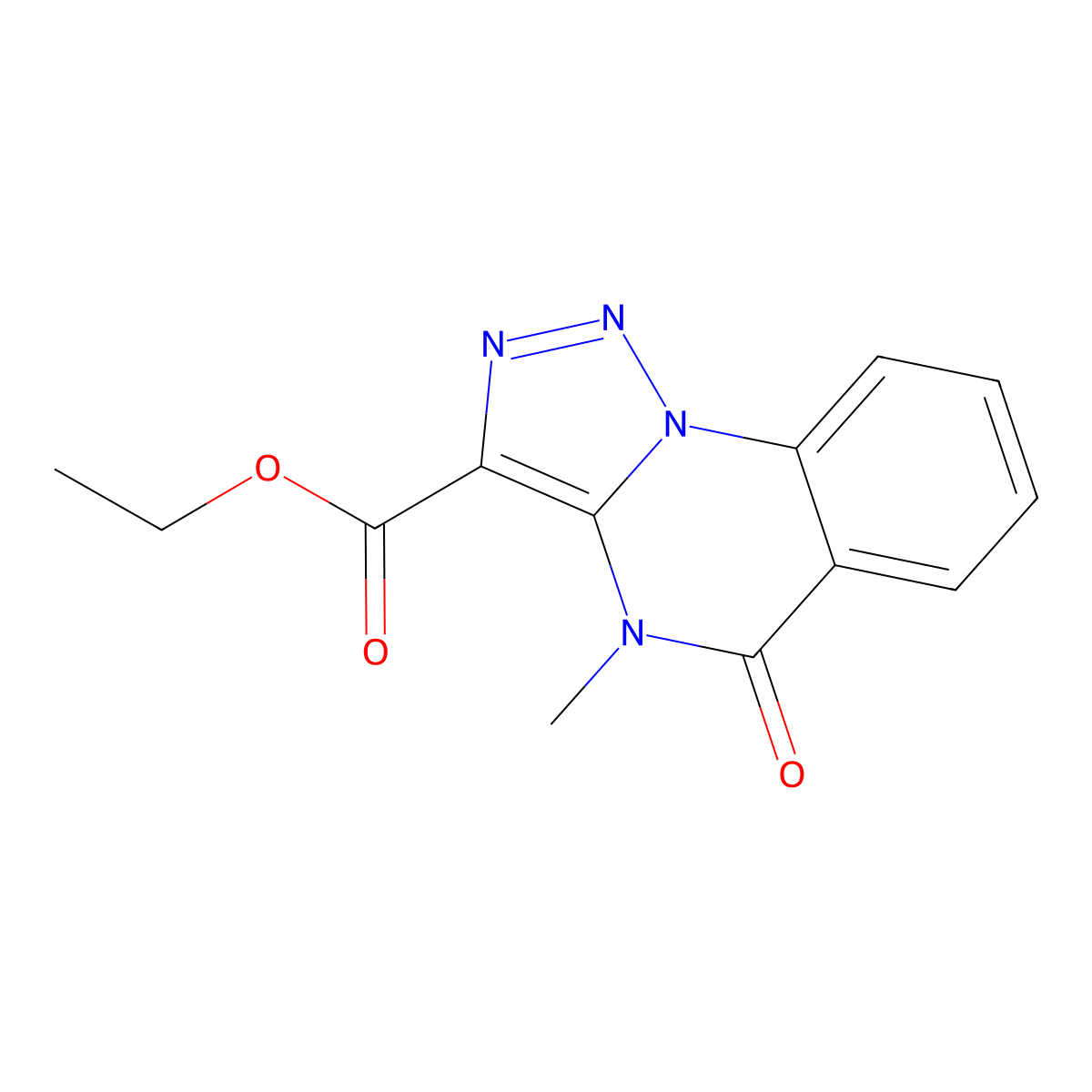 Ethyl 4-methyl-5-oxo-4,5-dihydro[1,2,3]triazolo[1,5-a]quinazoline-3-carboxylate molecular structure, CAS 176692-55-0