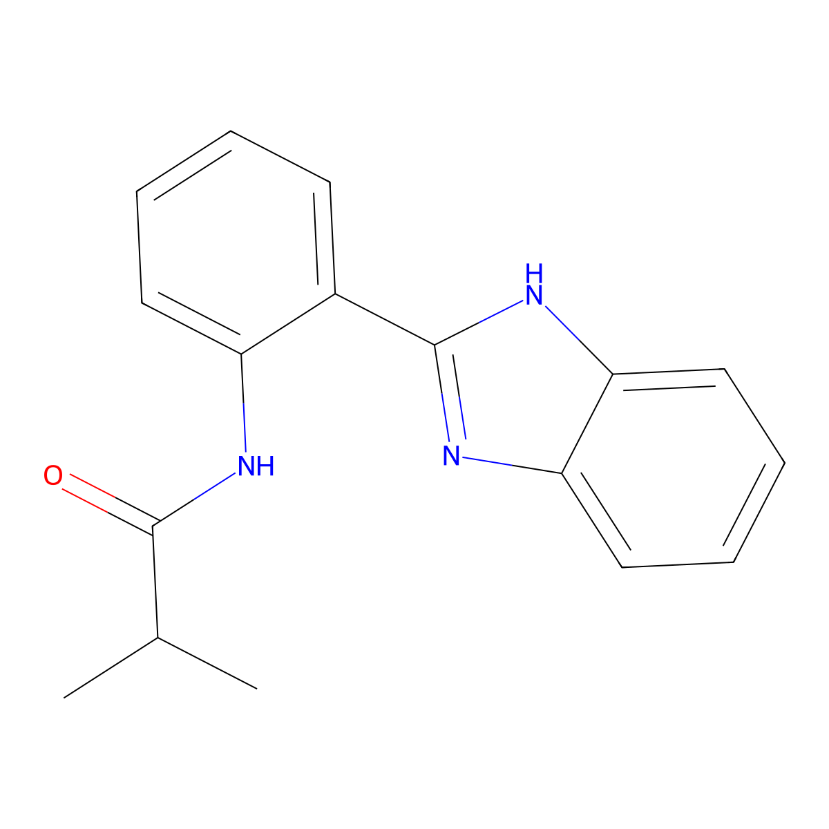 N-(2-(1H-benzo[d]imidazol-2-yl)phenyl)isobutyramide molecular structure, CAS 176693-64-4