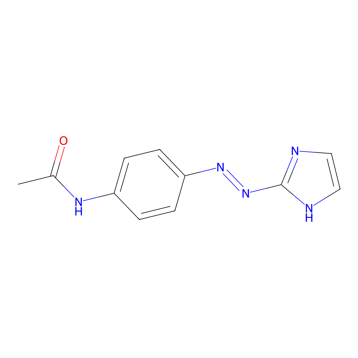 Acetamide, N-(4-(2-(1H-imidazol-2-yl)diazenyl)phenyl)- molecular structure, CAS 1767-12-0