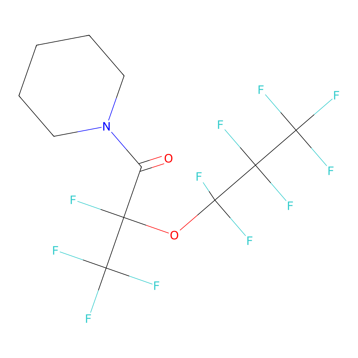 2,3,3,3-Tetrafluoro-2-(heptafluoropropoxy)-1-(piperidin-1-yl)propan-1-one molecular structure, CAS 176702-72-0