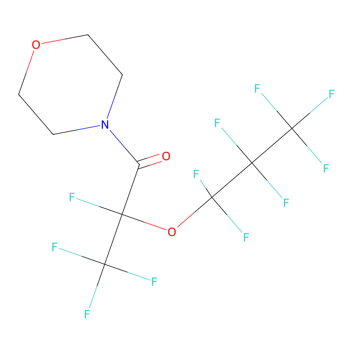2,3,3,3-Tetrafluoro-2-(heptafluoropropoxy)-1-(morpholin-4-yl)propan-1-one molecular structure, CAS 176702-73-1