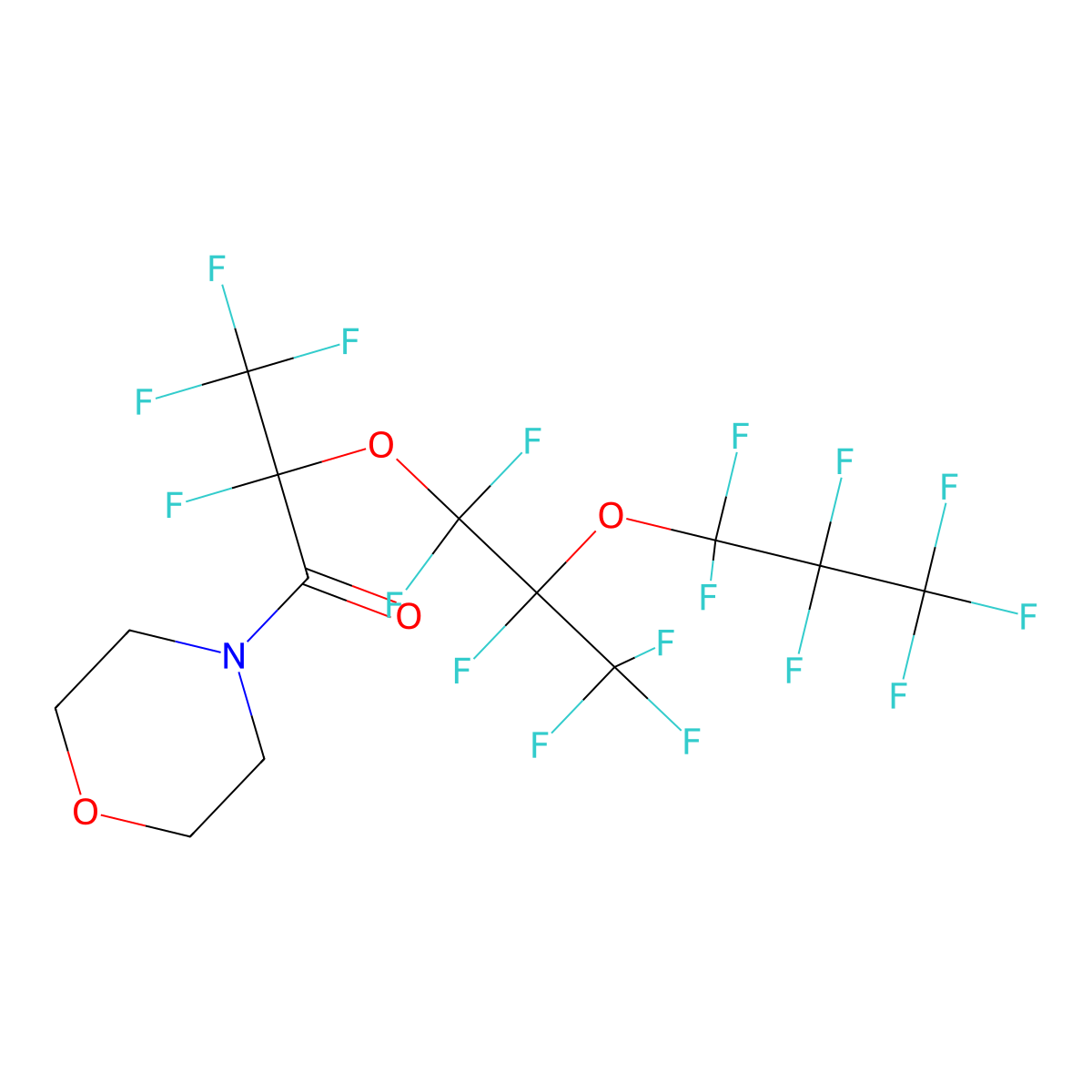 2,3,3,3-Tetrafluoro-2-[1,1,2,3,3,3-hexafluoro-2-(1,1,2,2,3,3,3-heptafluoropropoxy)propoxy]-1-morpholinopropan-1-one molecular structure, CAS 176702-76-4