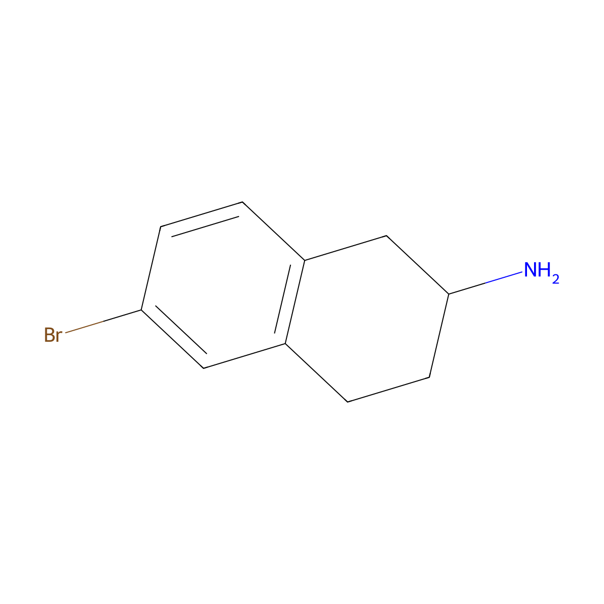 (2S)-6-Bromo-1,2,3,4-tetrahydronaphthalen-2-amine molecular structure, CAS 176707-78-1