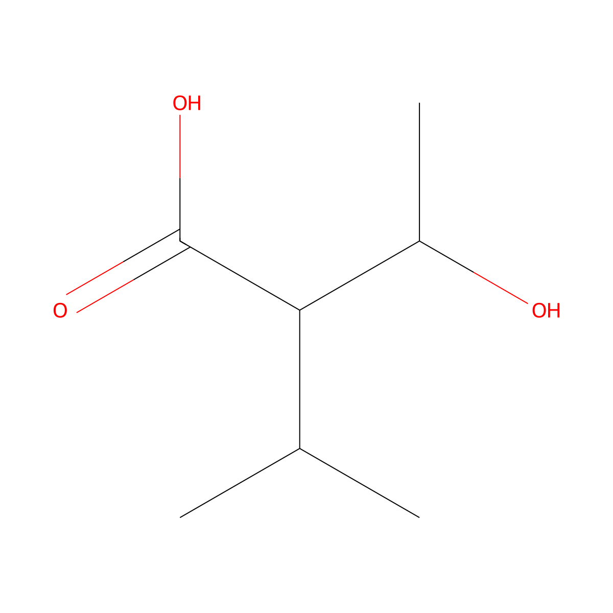 3-Hydroxy-2-isopropylbutanoic acid molecular structure, CAS 176712-60-0