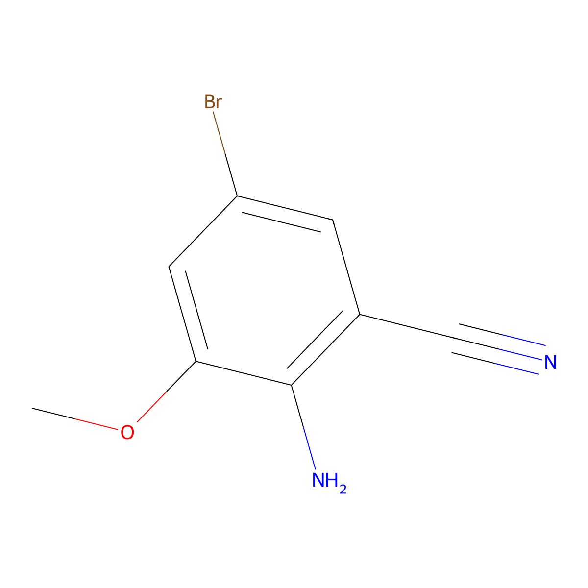 2-Amino-5-bromo-3-methoxybenzonitrile molecular structure, CAS 176718-54-0