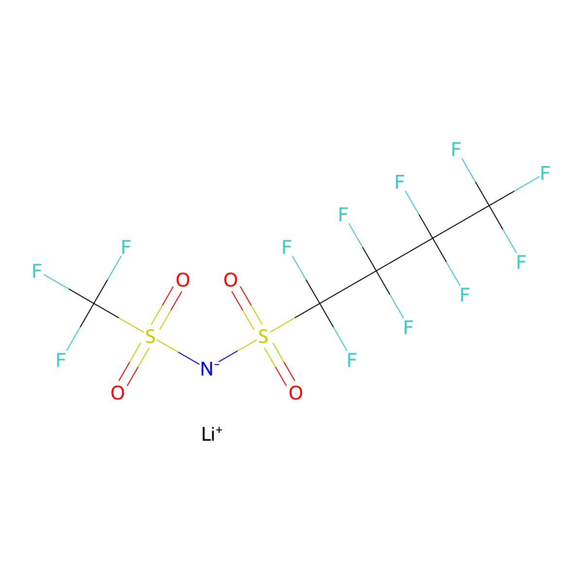Lithium [(Nonafluorobutyl)sulfonyl][(trifluoromethyl)sulfonyl]aZanide molecular structure, CAS 176719-70-3