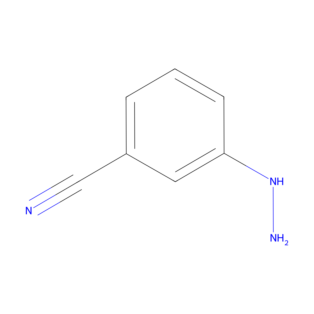 3-Hydrazinylbenzonitrile molecular structure, CAS 17672-26-3