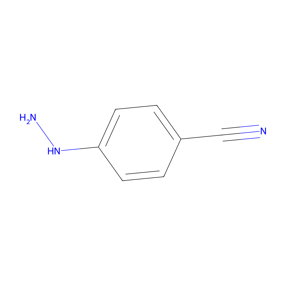 4-Hydrazinobenzonitrile molecular structure, CAS 17672-27-4