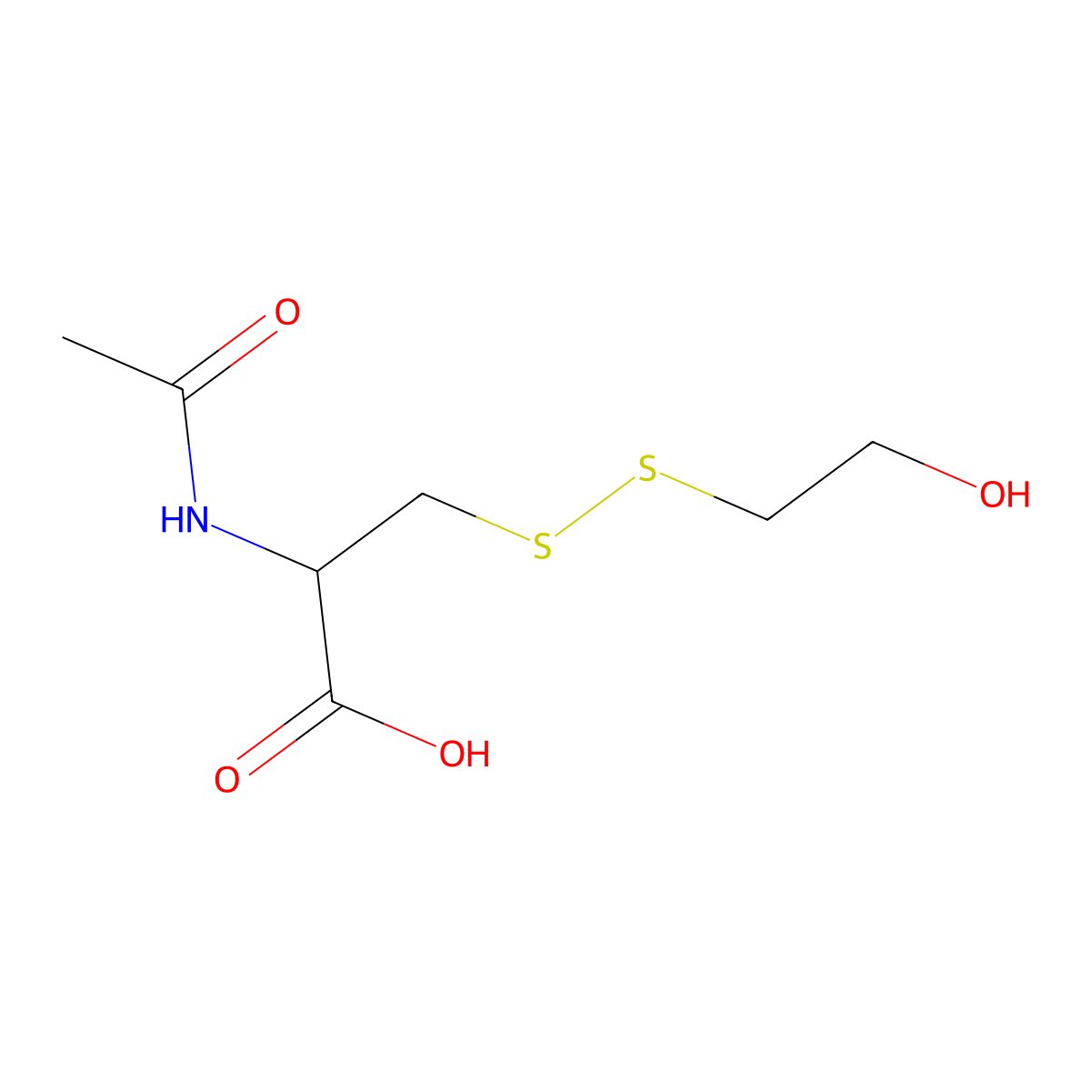 (2R)-2-acetamido-3-[(2-hydroxyethyl)disulfanyl]propanoic acid molecular structure, CAS 176720-01-7