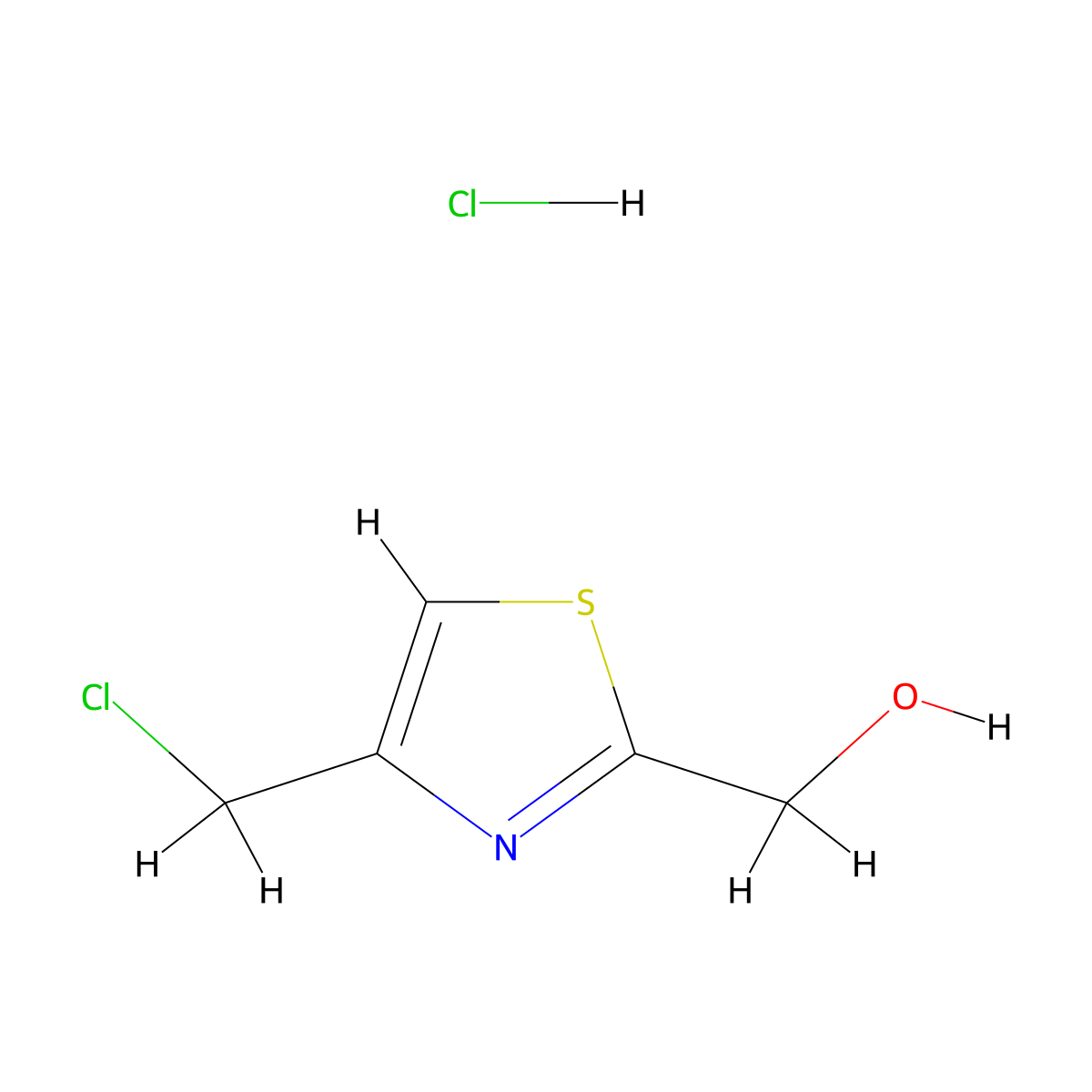 [4-(Chloromethyl)-1,3-thiazol-2-yl]methanol hydrochloride molecular structure, CAS 176720-37-9