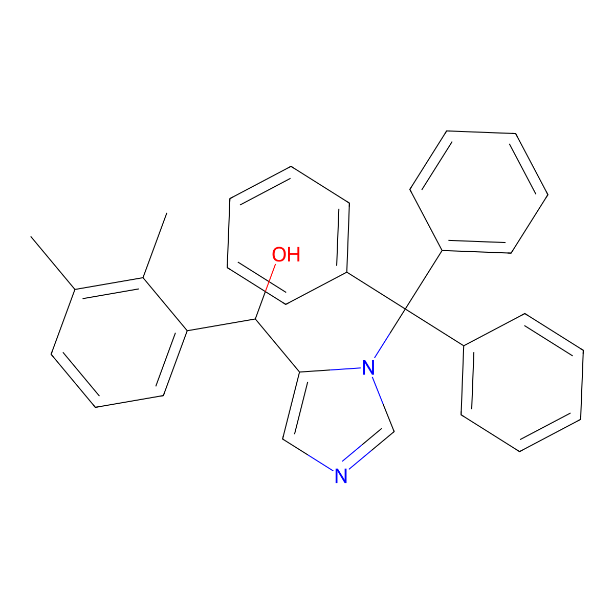 (2,3-Dimethylphenyl)(1-trityl-1H-imidazol-5-yl)methanol molecular structure, CAS 176721-01-0