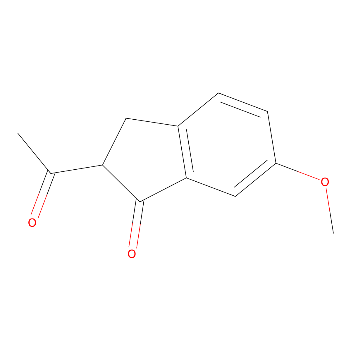 2-Acetyl-6-methoxy-2,3-dihydro-1H-inden-1-one molecular structure, CAS 176721-10-1
