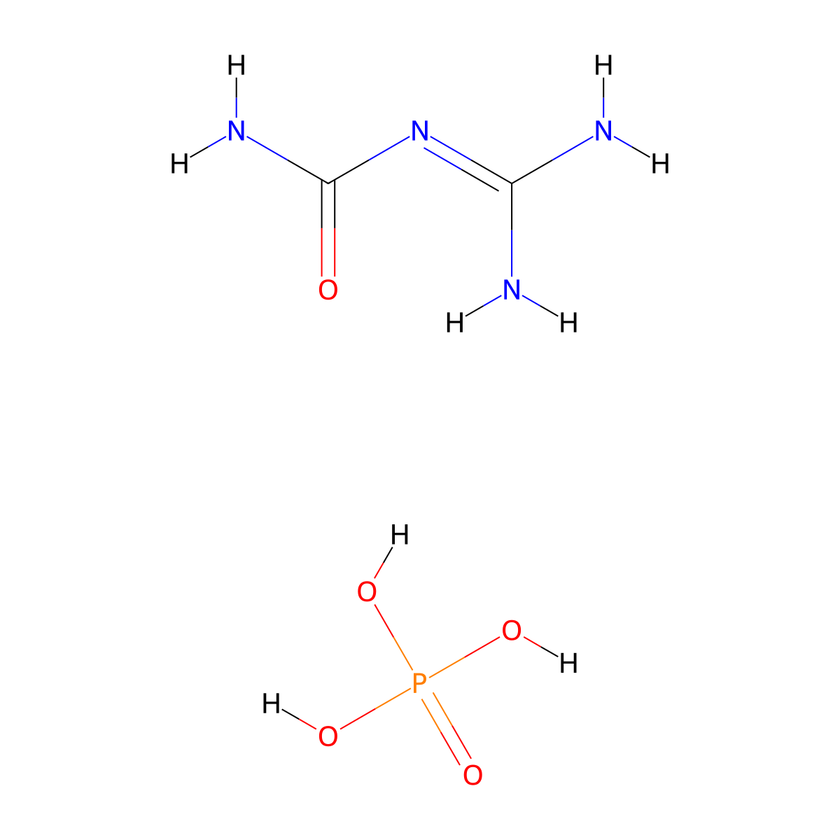 Dicyandiamidine phosphate molecular structure, CAS 17675-60-4