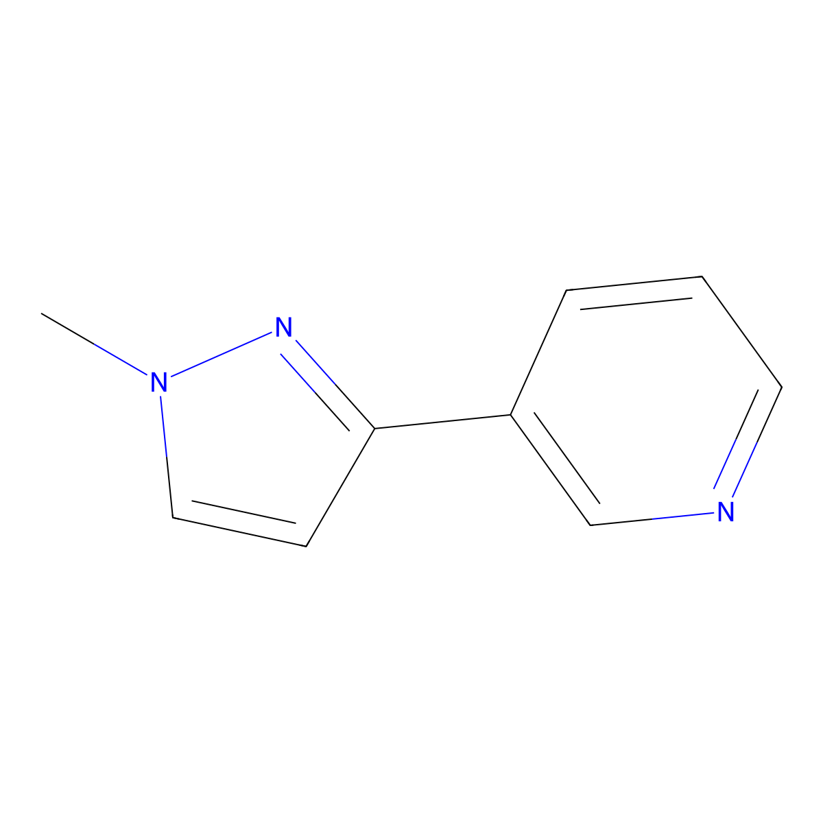 3-(1-Methyl-1H-pyrazol-3-yl)pyridine molecular structure, CAS 176752-73-1
