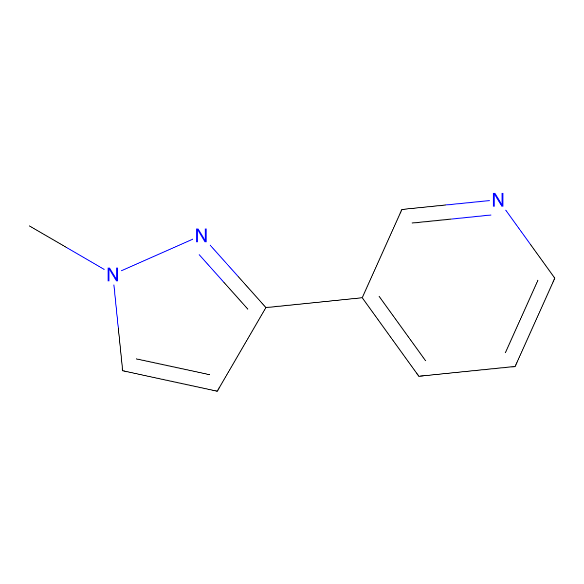 3-(1-Methyl-1H-pyrazol-3-yl)pyridine molecular structure, CAS 176752-73-1