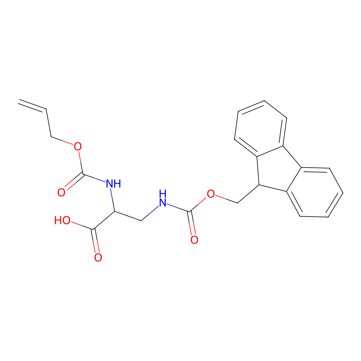 Alloc-L-Dapa(Fmoc)-OH molecular structure, CAS 176755-00-3